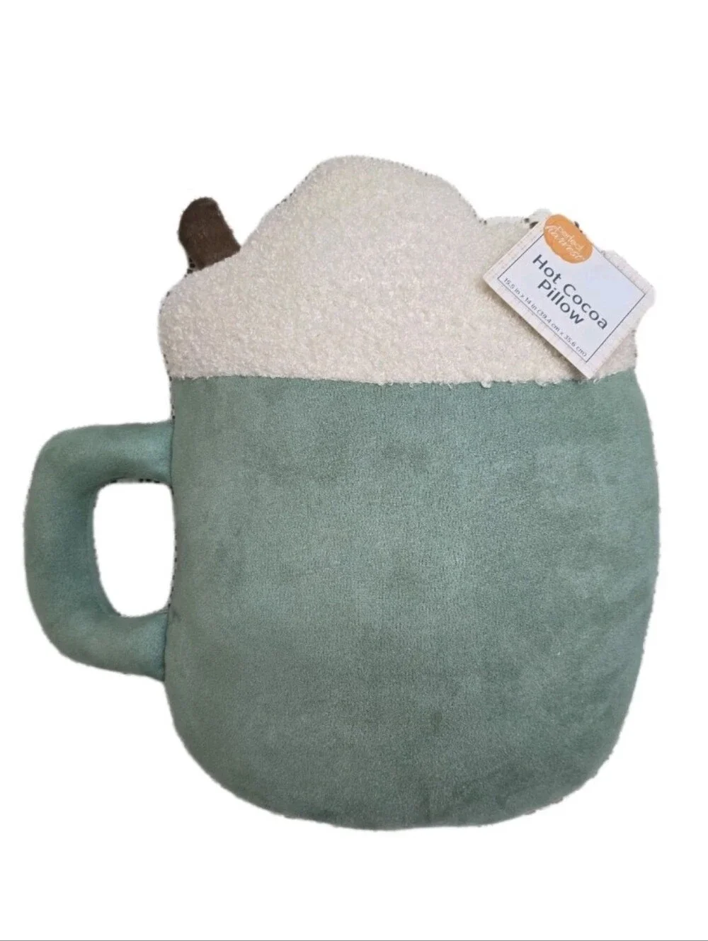 Mug of Hot Cocoa Cappuccino Shape Plush Accent Pillow Fall Autumn Harvest Winter